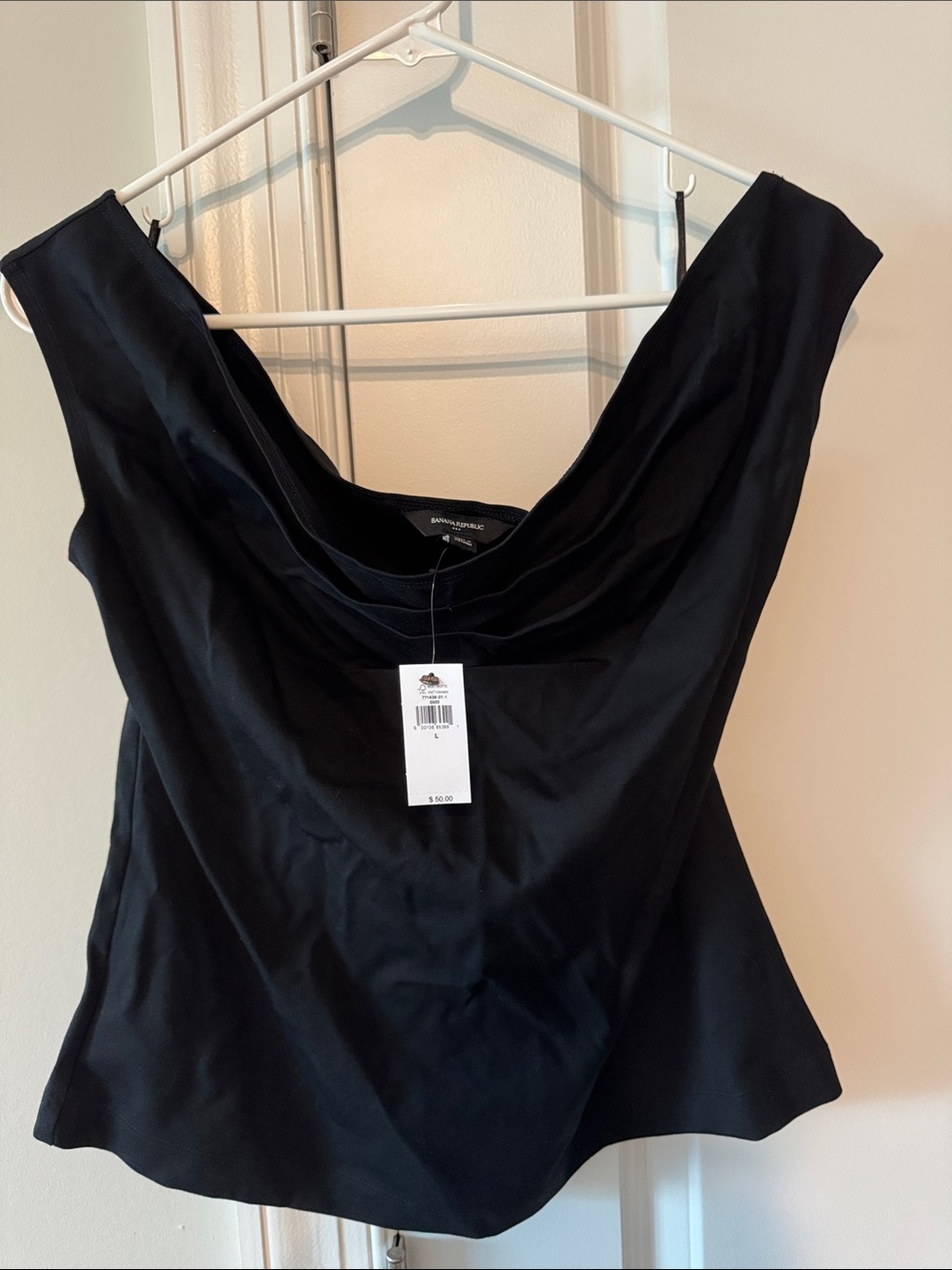 Banana Republic Black Draped Cowl Neck Camisole